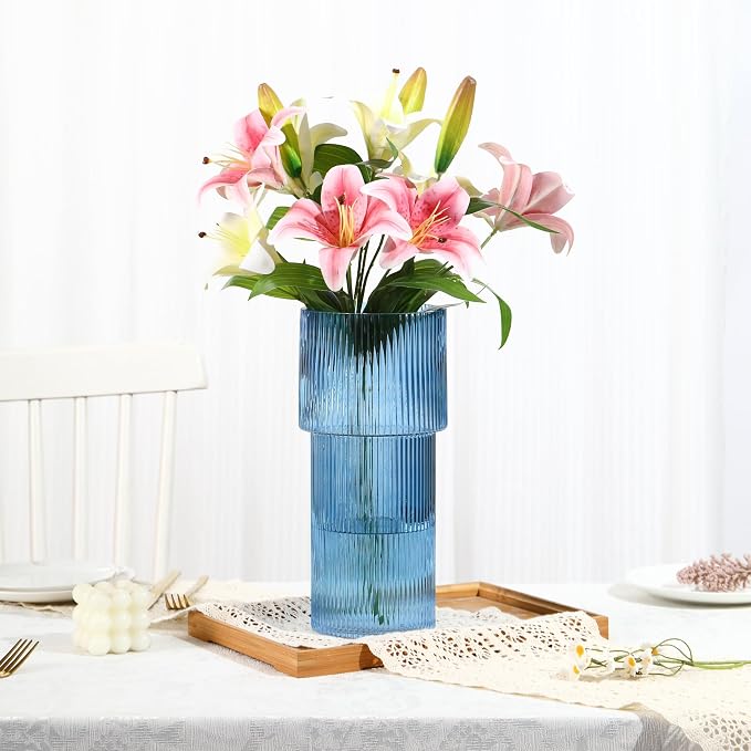 Large Glass Vase, 12 Inches Tall Vase - Image 8