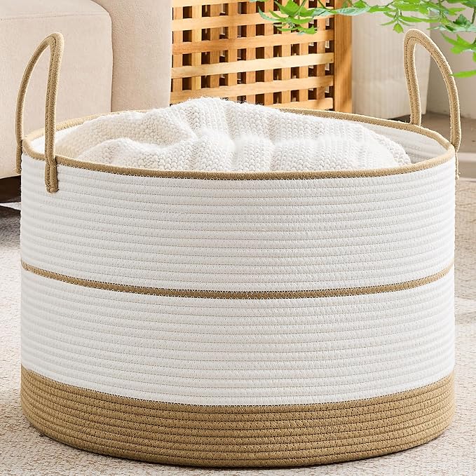 KAKAMAY Large Blanket Basket by KAKAMAY
