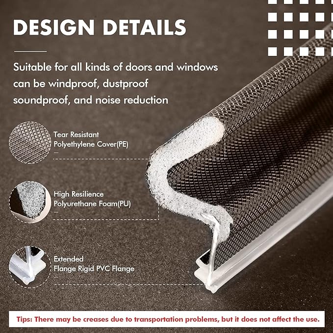 BBTO Weather Stripping Door Window Seal V-Shaped Foam Kerf, 150 Feet, - Image 3