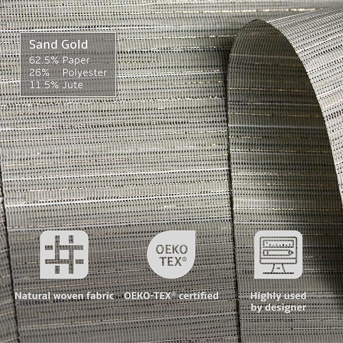 Replacement Fabric Panels for Sliding Glass Door, Fabric Only, Natural Woven - Image 2
