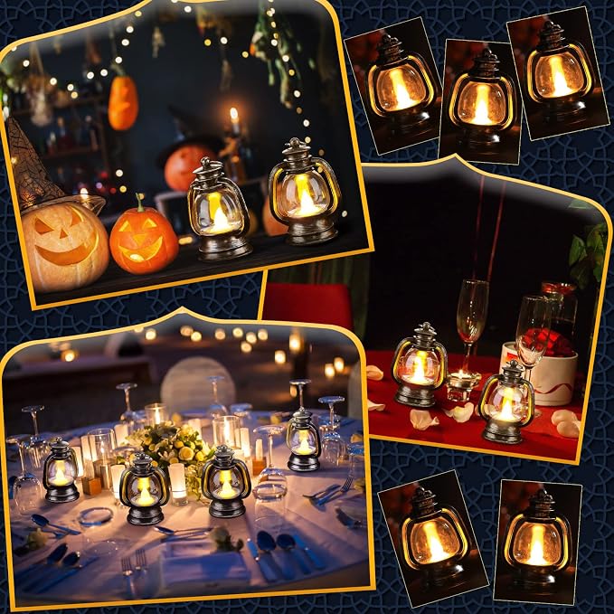 Ferraycle 12 Pcs Mini Lanterns 4 Inch Silver Lamp Table Decor | Western Cowboy - Image 6
