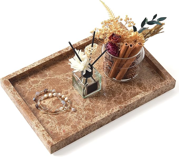 Marble Bathroom Tray, Pure Natural Vanity Tray | Marble Tray by MULWRMarbleTray