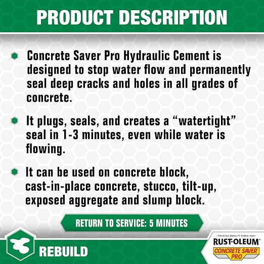 Rust-Oleum Concrete Saver Pro Hydraulic Cement, 20 lb - Image 4