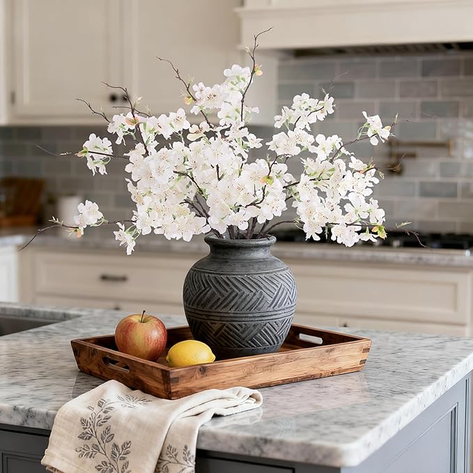 INXUGAO Artificial Cherry Blossom Branches Decor 12 PCS Fake Flowers Indoor | - Image 4