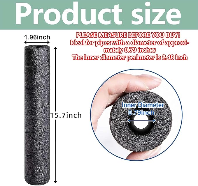 6 Pcs Pipe Insulation Foam Tube, 15.7 Inches Black Pool Noodles Foams | - Image 2