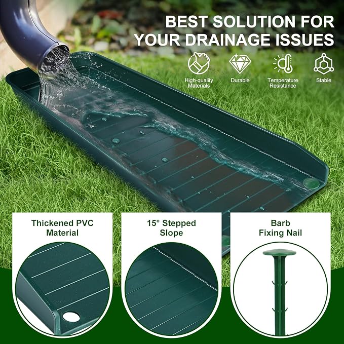 Creative.C 4 Pack Gutter Downspout Extensions, Rain Gutter Downspout Splash - Image 6