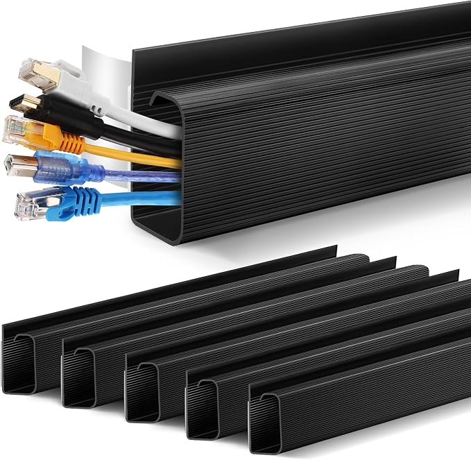 Cable Management Under Desk 94.5in J Channel, ZhiYo Cord Organizer by ZhiYo