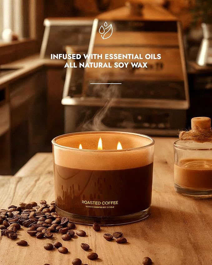 Luxury Coffee Soy Candle | Large 3 Wick Jar Candle | Up to 40 Hours Burning - Image 2
