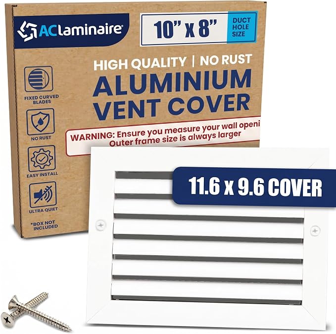 10x8 Aluminum Wall Ceiling Air Return Vent Cover HVAC Rustproof Grille by ACLAMINAIRE