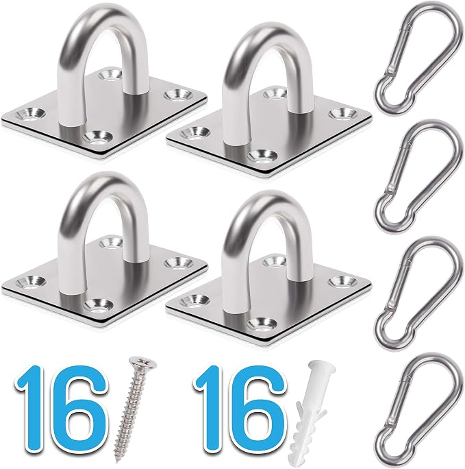 Premium M6 Heavy-Duty Stainless Steel Pad Eye Snap Hook, Ceiling Hook, Hanging - Image 2