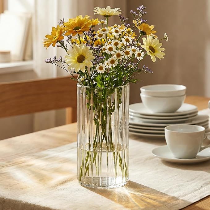 12pcs Stripe Glass Cylinder Vases - Image 5