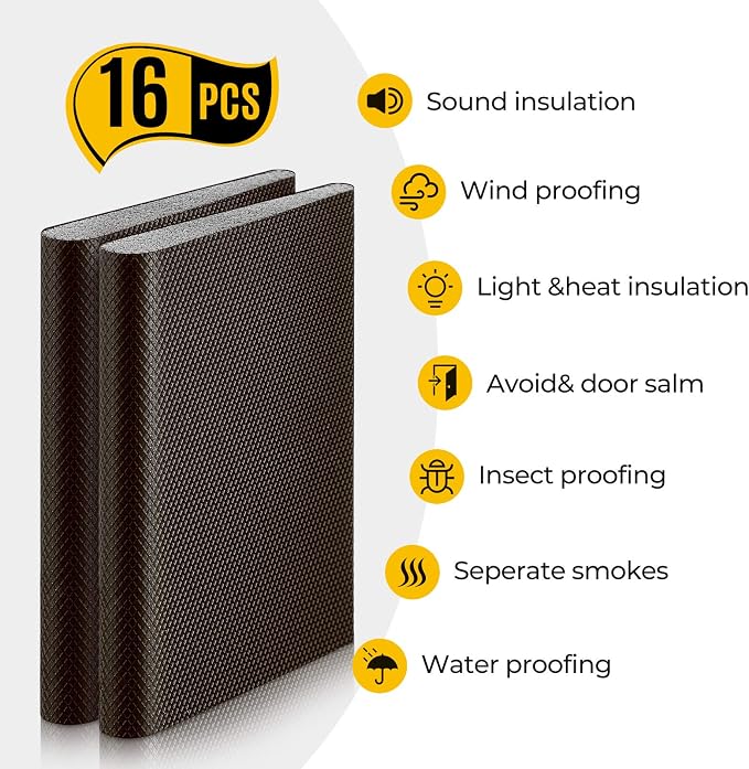 Zonon 16 Pieces Door Corner Seal Pads Adhesive Weatherstripping, Weather - Image 3