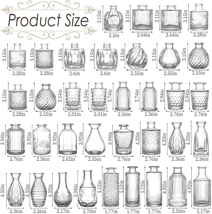 UPBUD Clear Glass Bud Vases Set of 36, Mini Flower Vase - Image 4