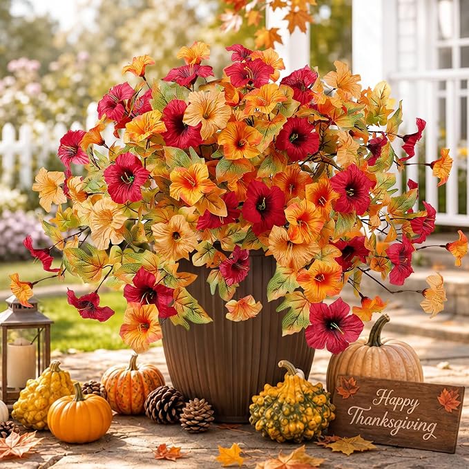 Alupssuc 8PCS Artificial Fall Flowers Fake Plants - Image 7