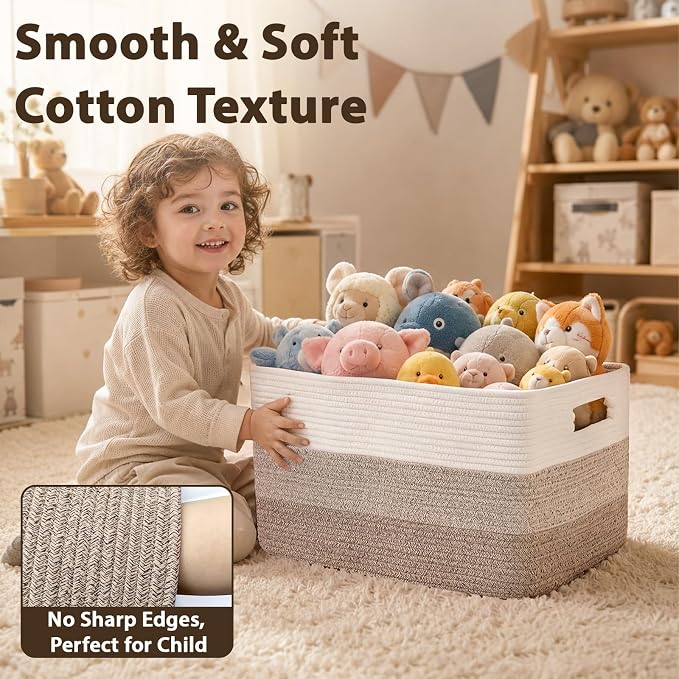 Optish 75L Large Woven Blanket Basket, Storage Basket - Image 4