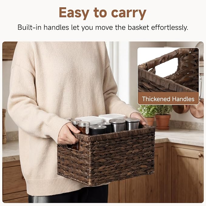 StorageWorks Storage Baskets for Organizing, Hyacinth Storage Baskets, - Image 3
