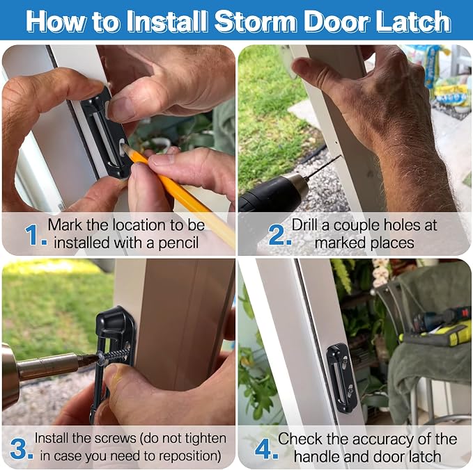 Enhon 3 Pack Screen Door Spring Strike Plate | Spring Loaded Screen and Storm - Image 5