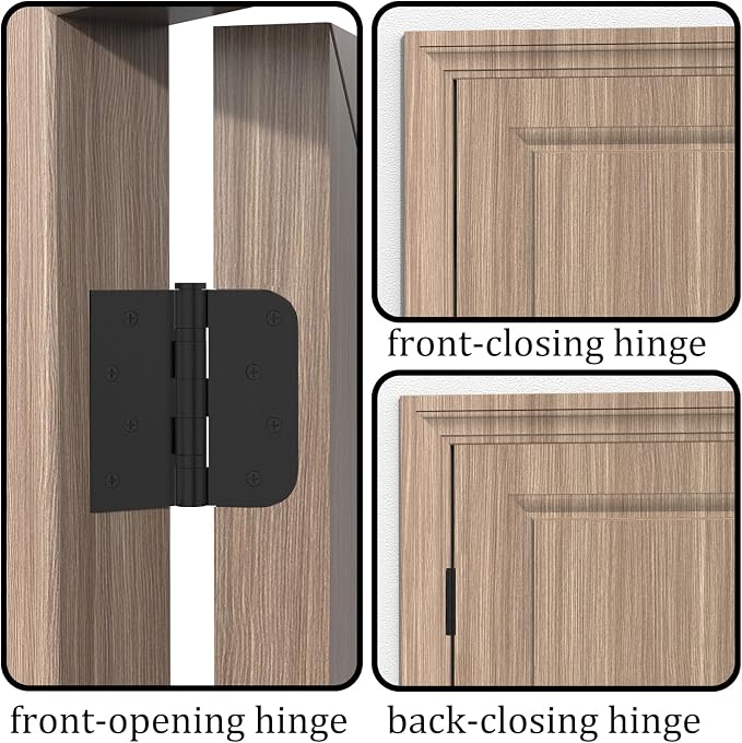 Stainless Steel Ball Bearing Door Hinges, 4x4 Inch Matte Black, Heavy Duty - Image 7