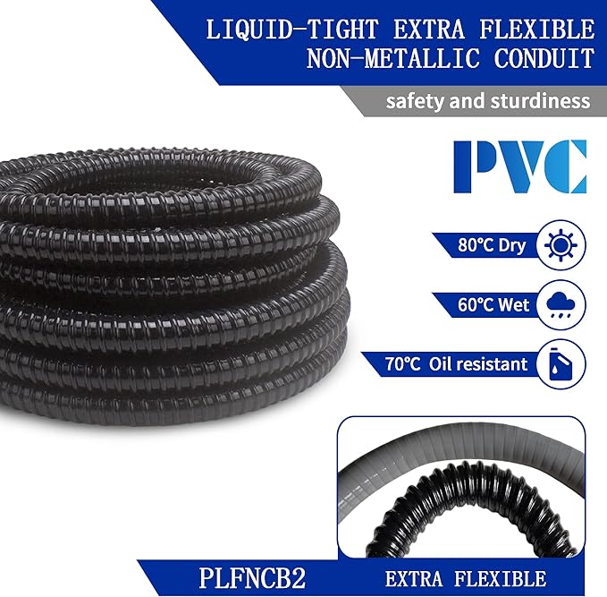 Yariwiz Black Special Extra Flexible Electrical Conduit Liquid Tight PVC - Image 3