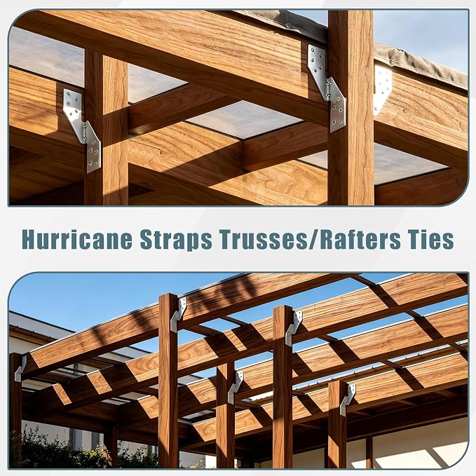 120 Pcs Left Size Galvanized Steel Hurricane Straps Tie Brackets| | Wind & - Image 7