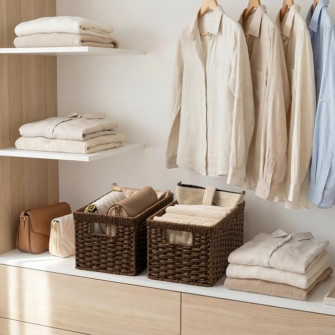 StorageWorks Rectangular Wicker Storage Baskets - Image 7