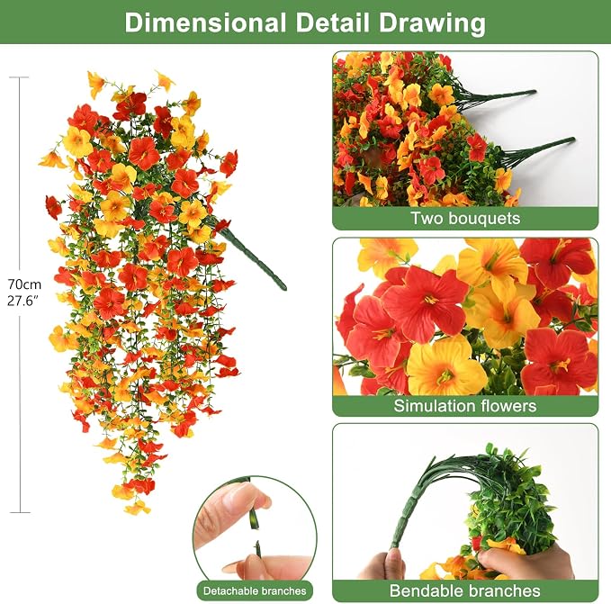 INQCMY Artificial Fake Flowers Plants - Image 2