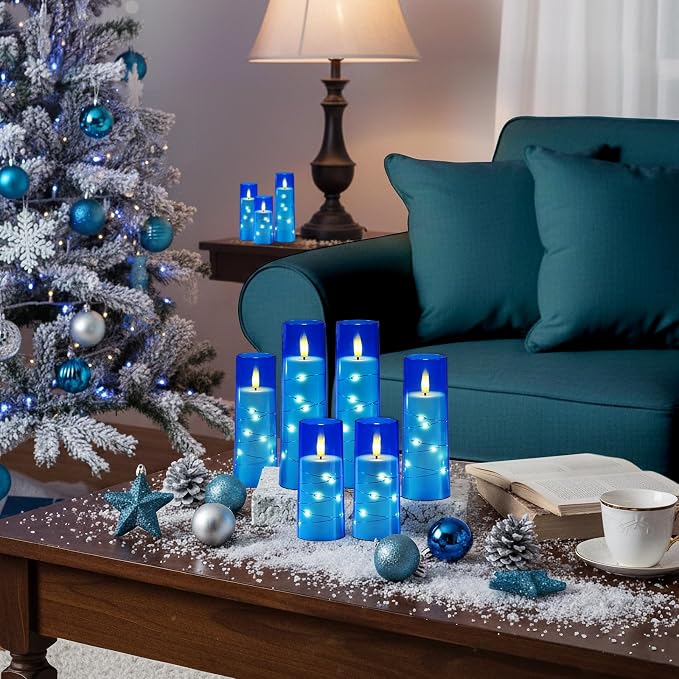 Raycare 9 Pcs Flameless Battery Operated Pillar Candles - Image 3