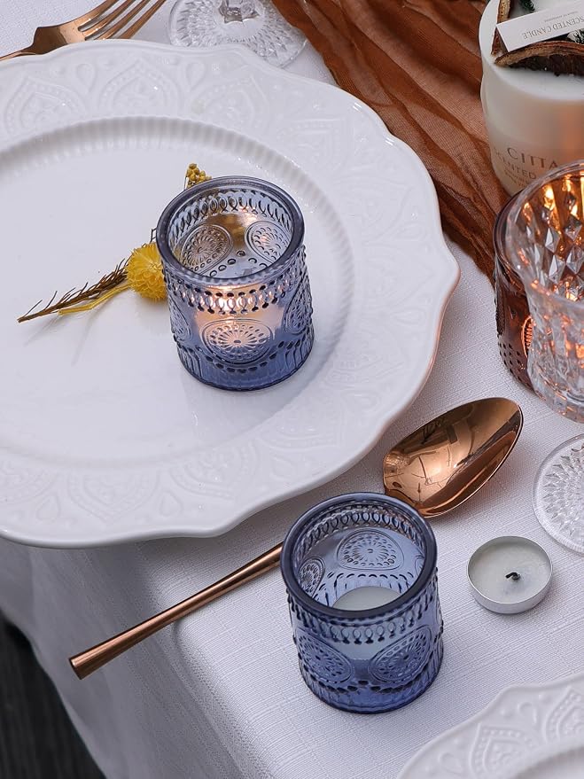 DEVI 24pcs Navy Blue Votive Candle Holders - Image 3