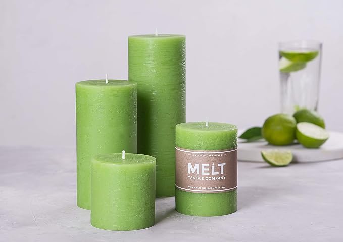 Set of 3 Pillar Candles 3" x 4" Unscented Handpoured Weddings, Home Decoration - Image 8