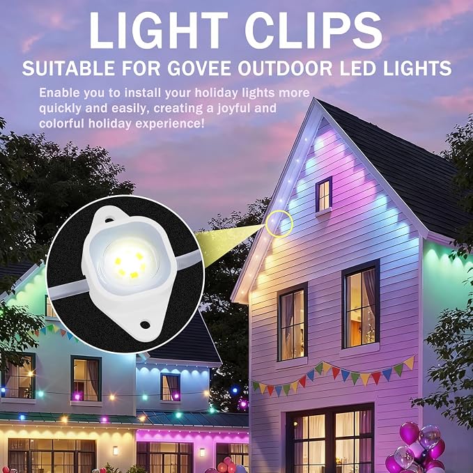 Light Clips Mounting Brackets for Govee H706 Outdoor Lights, 60 Pack | Replace - Image 3