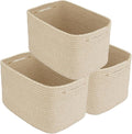 XUANGUO Woven Cotton Rope Storage Baskets 15x10x9.3" 3 Pack Oatmeal | by XUANGUO