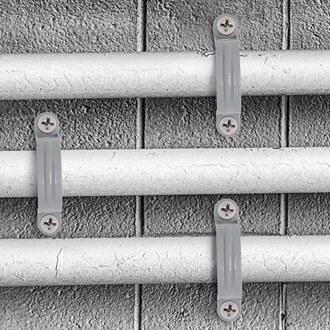 1-1/4 Inch PVC Pipe Strap, 2-Holes Conduit Pipe Clamps Plastic Pipe Supports - Image 7