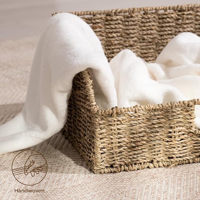 StorageWorks Pantry Baskets for Organizing, Seagrass Storage Baskets, Wicker - Image 8