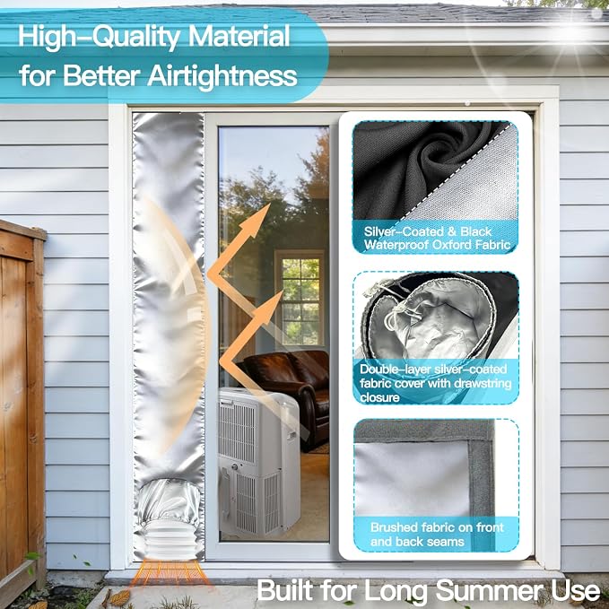 10"x98"Portable Air Conditioner Silding Door Vent Kit 420D High Density - Image 2