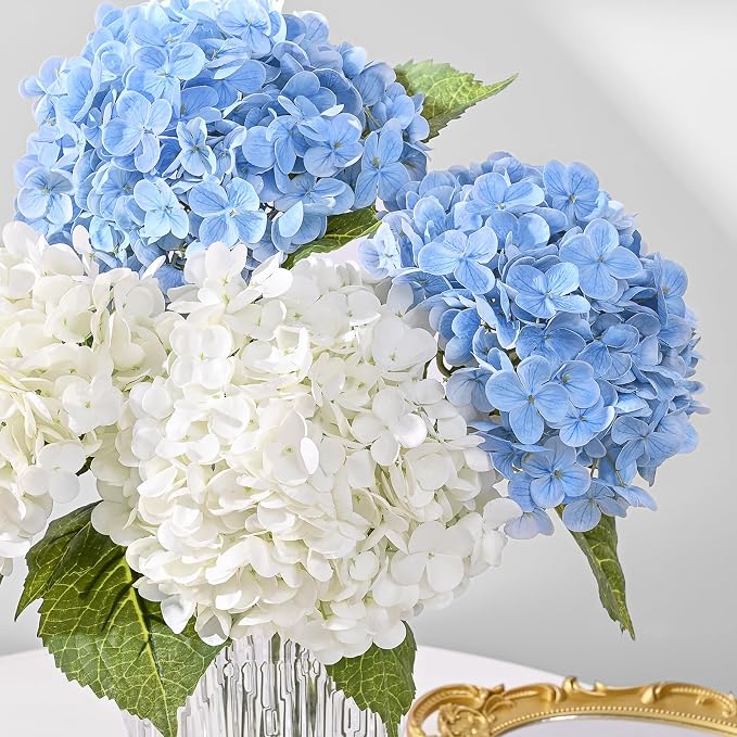 4Pcs 21in Latex Real Touch Hydrangea Artificial Flowers | Lifelike Large - Image 5