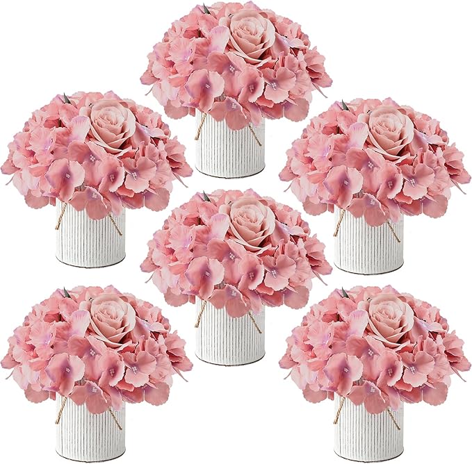 Deep Pink Flower Table Centerpieces by DIYDOFUN