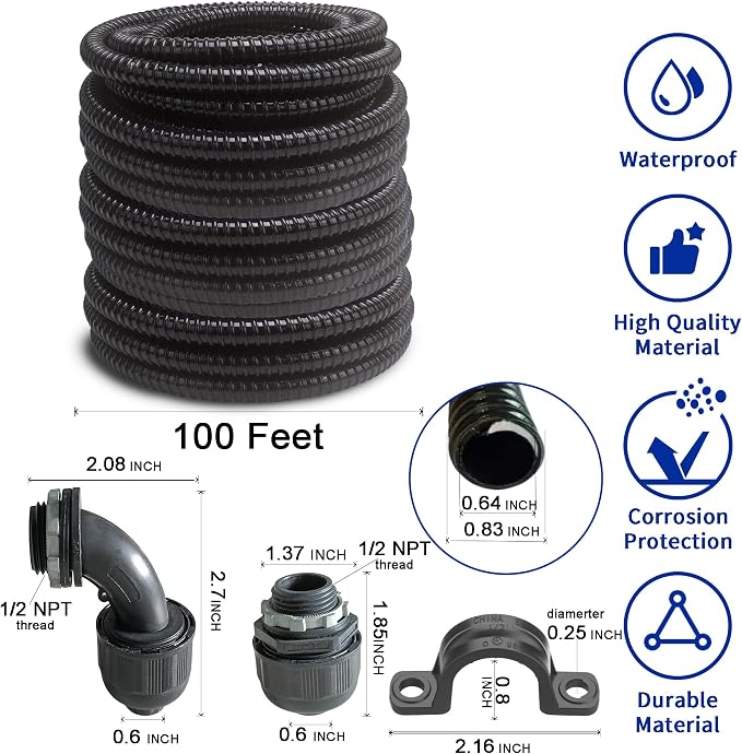 Yariwiz Black Special Extra Flexible Electrical Conduit Liquid Tight PVC - Image 2