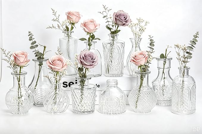 Mini Bud Vases Centerpieces for Tables, Small Flower Vases Suitable for by Unknown