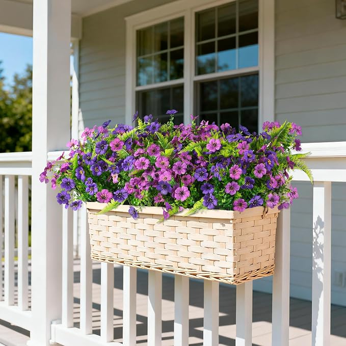INQCMY Artificial Flowers for Outdoor Faux Plants Fake Flowers Spring Decor | - Image 6