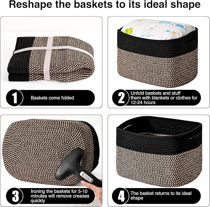 ICERZCZ Storage Baskets for Organizing Shelves, Toy Basket for Kid's Room - Image 7