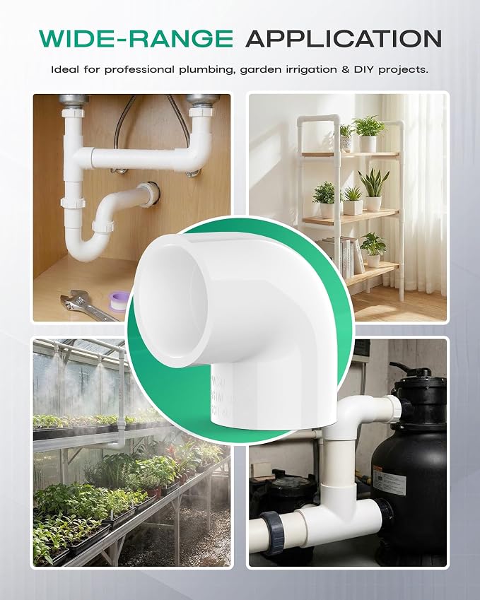 3 Inch PVC Fittings 90 Degree Elbow, Furniture Build Grade SCH40 White PVC Pipe - Image 7