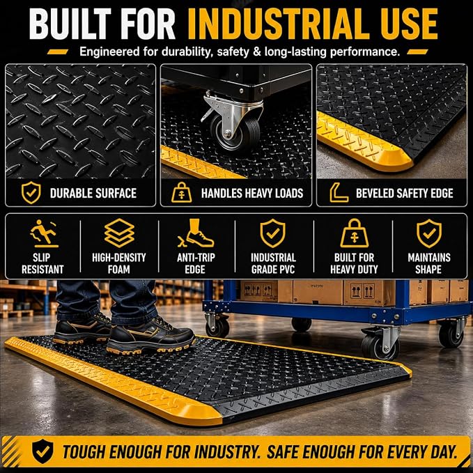 3' x 5' ESD Anti-Fatigue Conductive Mat, Durable Heavy Duty Diamond Plate - Image 5