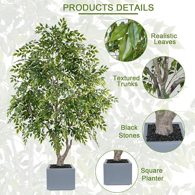 GTIDEA 8ft Artificial Ficus Tree - Image 2