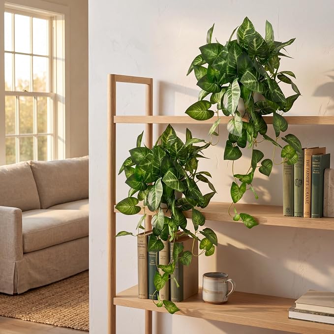Artificial Pothos Hanging Plant, Office Decor - Image 4
