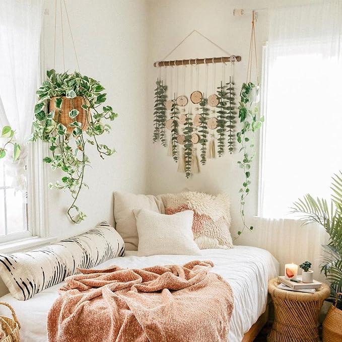 Artificial Eucalyptus Wall Decor Fake Greenery Leaves Stems Wall Hanging Plants - Image 7