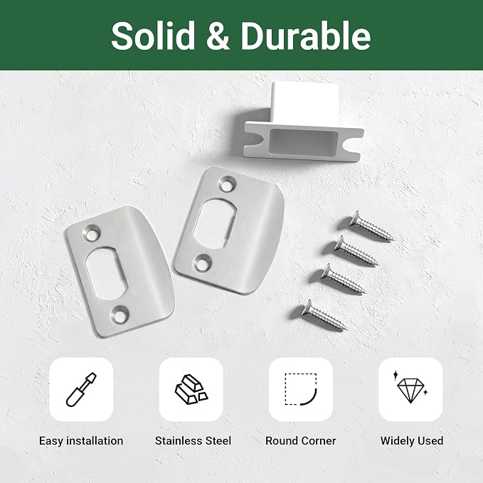 Door Strike Plate Univeral 2-1/4"x1-3/4" Door Lock Strike Plate, 1 Pack | - Image 4