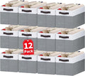 12 Pack Large Storage Baskets for Shelves | Fabric Closet Organizers and by Criusia