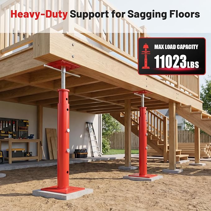 House Jacks for Leveling, 4 Pack House Floor Jack 19-36 Inch Adjustable Jack - Image 2