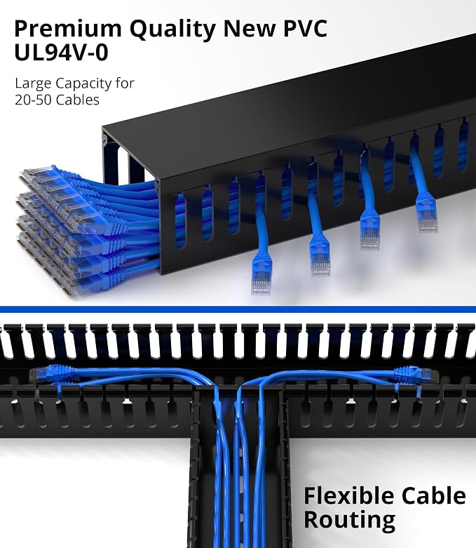 ZhiYo 2"H x 2.4"W Cable Management Raceway, 95in Under Desk Channel, 23.6in Each - Image 4
