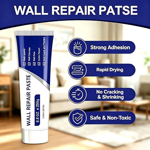 2 PCS Drywall Repair Kit with Scraper, 2026 Upgrade Wall Repair Paste Tube - Image 2